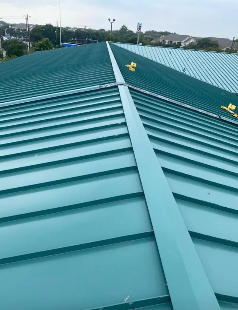 Green commercial metal roof ridge and valley for Metal Roof Repair in East Lampeter